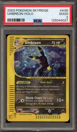 Pokemon Umbreon Skyridge Holo Rare #H30 PSA 2 - Image 1
