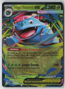 Pokemon Mega Venusaur ex Holo #003/132 ME01: Mega Evolution Near Mint or Better - Image 1