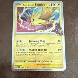 Pokemon TCG Team Rocket's Zapdos 070/182 Sv10: Destined Rivals Holo Rare English - Image 1