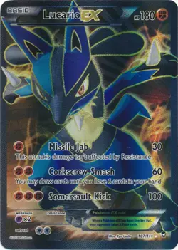 Lucario-EX - 107/111 - Full Art Ultra Rare PL/MP, English Pokemon Furious Fists - Image 1