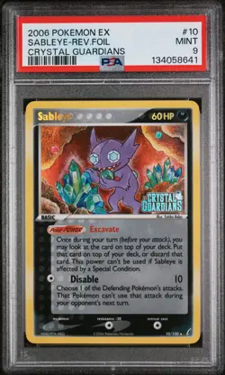 Pokemon - Sableye 10/100 Crystal Guardians Reverse Holo Stamped - PSA 9 - Image 1