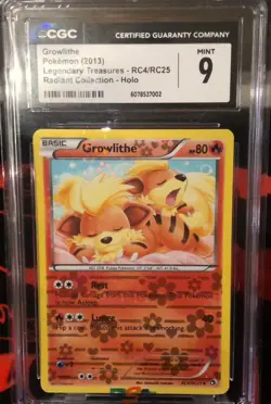 CGC 9 MINT 2013 Pokemon Legendary Treasures Radiant Collection RC4 Growlithe - Image 1