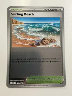 Surfing Beach 129/132 Me01: Mega Evolution Reverse Holo Pokemon TCG CCG NM - Image 1