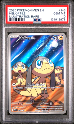 2025 POKEMON MEG EN-MEGA EVOLUTION ILLUSTRATION RARE 143/132 HELIOPTILE PSA 10 - Image 1