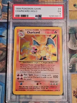 Charizard 4/102 Base Set Holo Rare Pokemon PSA 5 - Image 1