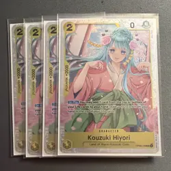 One Piece TCG Kouzuki Hiyori OP06-106- Super Rare Alternative Art Play Set 4x - Image 1