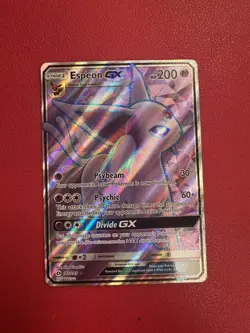 Pokemon Espeon GX 140/149 SM Base Set Full Art Ultra Rare Holo 200HP TCG Card - Image 1