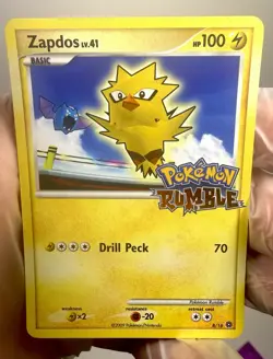 Zapdos 8/16 RUMBLE Stamped Pokemon TCG Card Regular 2009 - Image 3
