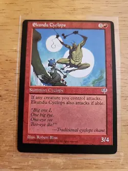 Ekundu Cyclops - Mirage - Error Card - Miscut - MTG Magic - Image 1