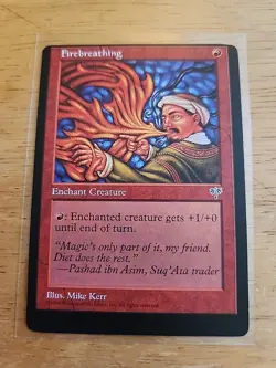 Firebreathing - Mirage - Error Card - Miscut - MTG Magic 2 - Image 1