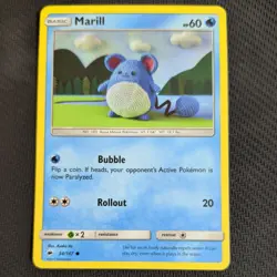 MARILL 34/147 POKEMON CARD (BURNING SHADOWS SET) - Image 2