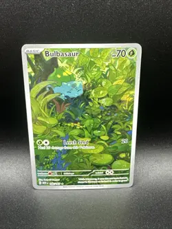 Pokemon TCG Bulbasaur Scarlet & Violet 151 Art Rare Card 166/165 - Image 1