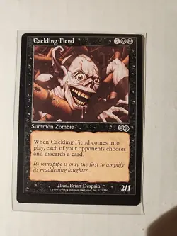 Cackling Fiend - Urza's Saga - MTG Magic - Error Card - Miscut - Image 1