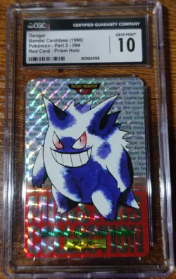 Gengar Bandai Carddass CGC 10 Japanese Vending Red Prism #094 Pokemon Card - Image 1