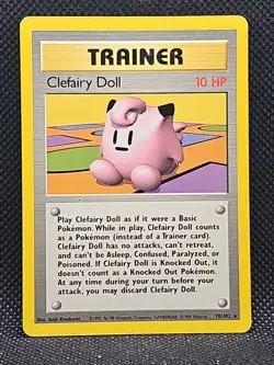 Clefairy Doll Pokemon TCG Base Set Trainer Card 70/102 Unlimited Rare LP/NM - Image 1