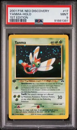 Pokemon TCG Yanma Neo Discovery 17 Holo Card 1st Edition Holo Rare PSA 9 - Image 1
