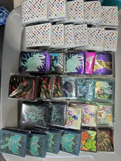 Pokemon ETB Lot Of 47 Various ETB Card Sleeves - Across A Ton Of Sets! - Image 1