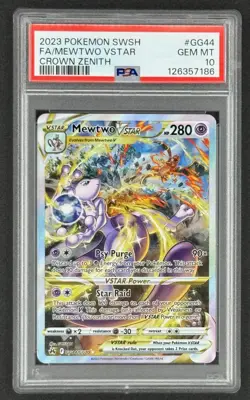 Mewtwo Vstar GG44 PSA 10 GEM MINT Pokemon Card Crown Zenith Alt Art - Image 1
