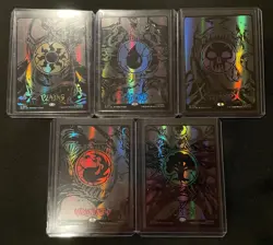 MtG Secret Lair Spiderman Mana Symbiote Raised Foil Lands (Set of 5) PACK FRESH! - Image 1