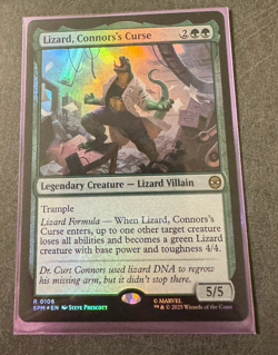 MTG Lizard, Connor's Curse 0265 Extended Art FOIL Rare - Image 1