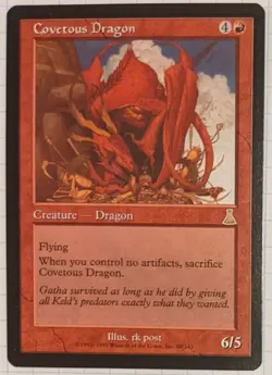 Covetous Dragon NM Rare 80/143 UDS MTG Urza's Destiny Magic the Gathering - Image 1