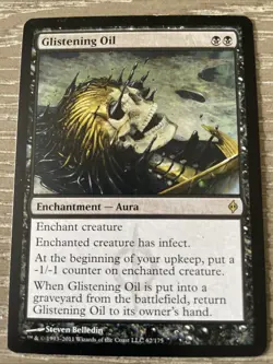 Glistening Oil New Phyrexia MTG NM Magic: The Gathering Free Ship - Image 1