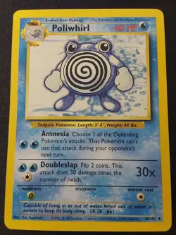 Poliwhirl - 38/102 Base Set - Pokemon LP-EXC BUY 2 CARDS GET 1 FREE!! - Image 1