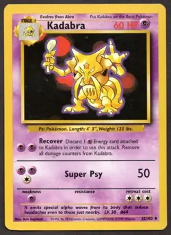 Kadabra 32/102 Base Set Pokemon LP-EXC BUY 2 CARDS GET 1 FREE!! - Image 1