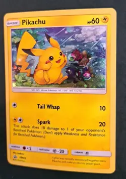 2017 Pokemon TCG Sun & Moon Promo Pikachu HOLO SM86 +SWIRL - NM/LP - Image 1