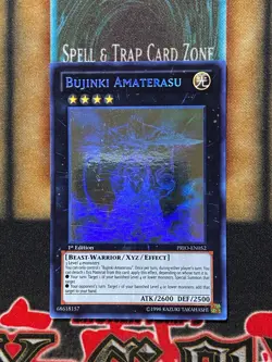 Yugioh Bujinki Amaterasu PRIO-EN052 Ghost Rare 1st Edition LP - Image 1