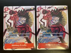 x2 Monkey D Luffy RARE 3RD ANNIVERSARY PROMO Alt Art ST01-012 ONE PIECE NON-FOIL - Image 1
