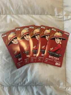 One Piece (OP-13) Carrying on His Will Sleeved Booster Packs Lot of 5 Bandai New - Image 1