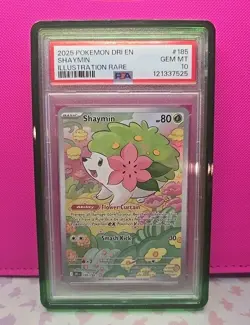Pokemon Shaymin Holo Illustration Rare Card 185/182 2025 Destined Rivals PSA 10 - Image 1