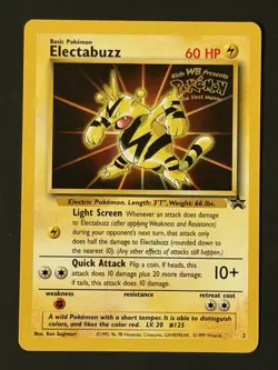 Pokemon TCG Electabuzz #2 Black Star Promo Card the First Movie Edition LP - Image 1