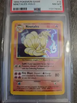1999 Holo Rare Ninetales 12/102 Base Set Pokemon Card TCG - Image 1