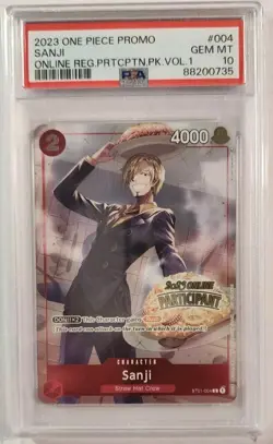 Sanji ST01-004 Online Regional Participation PSA 10 Promo One Piece Card - Image 1