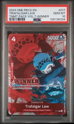 2024 One Piece Trafalgar Law WINNER Card TNMT Pack Vol.7 PSA 10 GEM MINT - Image 1