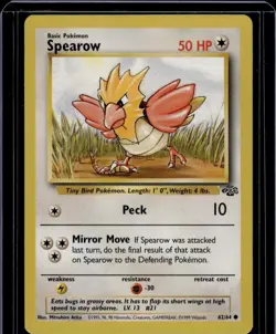 Pokemon Card Jungle Unlimited Spearow 62/64 NM - Image 1