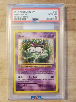 2016 Pokemon Evolutions Mew Holo PSA 10 #53 Super Rare - VERY Low POP Card - Image 1