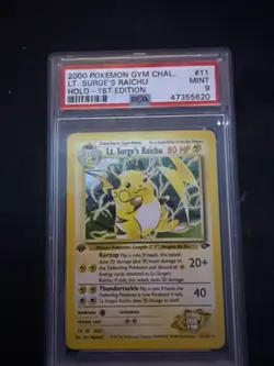 Pokemon TCG Lt. Surge's Raichu Holo Unlimited Rare Card 11/132 Gym Challenge - Image 1