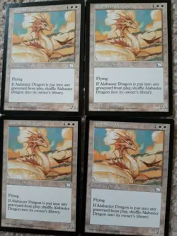 MTG 4 x Alabaster Dragon - Weatherlight - NM - Image 1