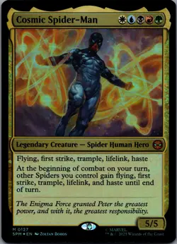 Cosmic Spider-Man [Foil] 127 MTG Marvel's Spider-Man Mythic Foil NM - Image 1