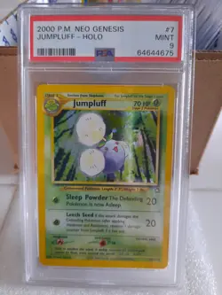 2000 Pokemon Neo Genesis Unlim Jumpluff holo 7/111 PSA 9 MINT vintage - Image 1