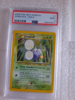 2000 Pokemon Neo Genesis Unlim Jumpluff holo 7/111 PSA 9 MINT vintage - Image 3