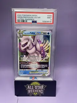2022 POKEMON SWORD & SHIELD ASTRAL RADIANCE #040 ORIGIN FORME PALKIA VSTAR PSA 9 - Image 1