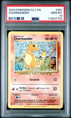 PSA 10 Charmander CLC 001 TCG Classic Collection Holo Pokemon Card 2023 English - Image 1