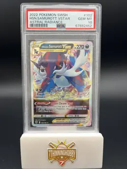 Hisuian Samurott VSTAR 102 Ultra Rare Holo Pokemon Astral Radiance PSA 10 Gem MT - Image 1