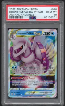 Origin Forme Palkia VSTAR PSA 10 Pokemon Sword and Shield Astral Radiance 2022 - Image 1