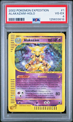 PSA 4 2002 Expedition Alakazam Holo Foil 1/165 WOTC E-Reader Series Pokemon - Image 1