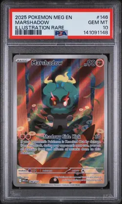 2025 POKEMON MEG EN-MEGA EVOLUTION ILLUSTRATION RARE #146 MARSHADOW PSA 10 - Image 2